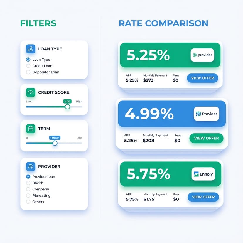 Compare rates side by side